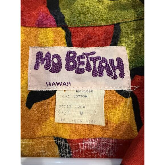 Mo Bettah Vintage Floral Hawaiian‎ Button Up Shirt medium - Picture 3 of 7